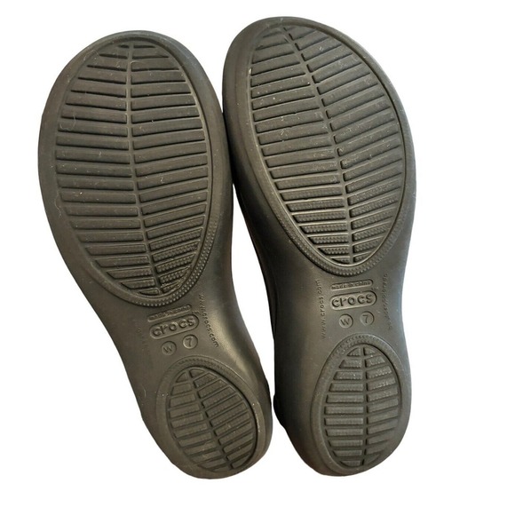 Crocs Mary Jane Kadee Slingback Work Flats Ballerina Slip on Shoes W 7 black EUC - Picture 4 of 5